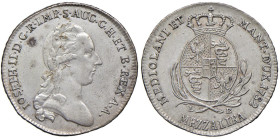 MILANO Giuseppe II (1780-1790) Mezza lira 1782 - MIR 449/2 AG (g 3,07) RR

Status: qSPL