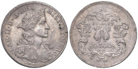NAPOLI Carlo II (1674-1700) Ducato 1693 - Nomisma 23 AG (g 21,78) Colpetti al D/

Status: qSPL