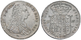 NAPOLI Carlo di Borbone (1734-1759) Piastra 1753 - Nomisma 275 AG (g 25,28)

Status: qSPL-SPL