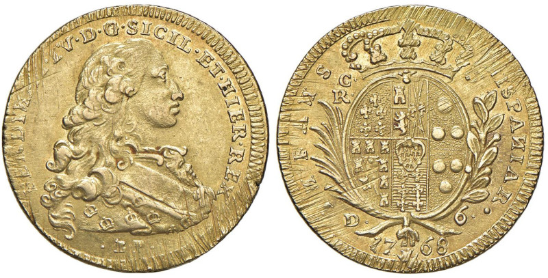 NAPOLI Ferdinando IV (1759-1799) 6 Ducati 1768 coroncine - Nomisma 354 AU (g 8,8...