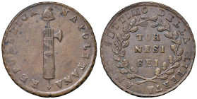 NAPOLI Repubblica napoletana (1799) 6 Tornesi 1799 - Nomisma 627 CU (g 19,84) Esemplare di qualitÃ nettamente superiore, introvabile in questa conserv...