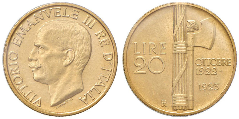 Vittorio Emanuele III (1900-1946) 20 Lire 1923 - Nomisma 1082 AU R Sigillata SPL...