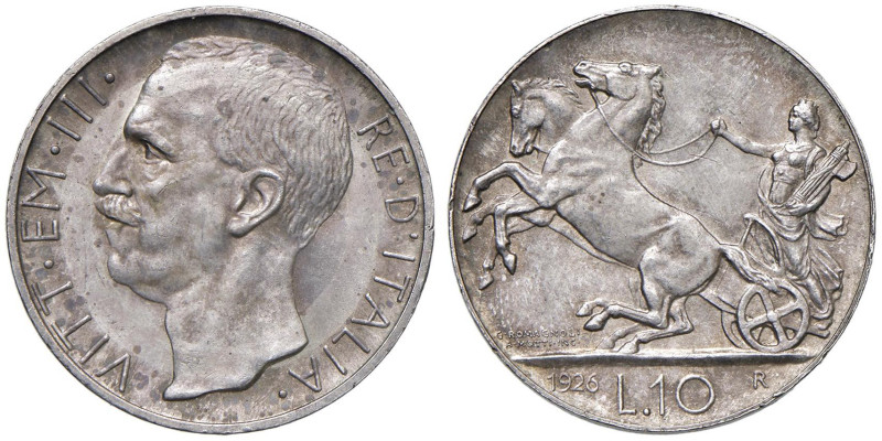 Vittorio Emanuele III (1900-1946) 10 Lire 1926 - Nomisma 1106 AG R Minimi colpet...