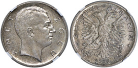 ALBANIA Zogu (1925-1939) 2 Franga 1928 Prova - Nomisma P29; P.P. 808 AG RRRR Coniati 50 esemplari. In slab NGC MS 64 cod. 2127290-025

Status: MS 64