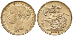 AUSTRALIA Vittoria (1837-1901) Sterlina 1880 M - KM 7 AU (g 7,99) Graffietto al D/. Colpetto al bordo

Status: SPL
