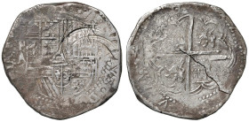 BOLIVIA Filippo II (1556-1598) 8 Reales PotosÃ¬ A - KM 5; Cal. 673 AG (g 27,29) Stemma con le armi delle Fiandre e del Tirolo scambiate. Presente una ...