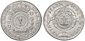 BRASILE Joao VI (1799-1816) 960 Reis 1813 - KM 307 AG (g 26,74) Contromarca per il XXXVI Congresso Eucaristico Internazionale di Rio de Janeiro 1955....