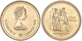CANADA 100 Dollari 1976 Olimpiadi 27 mm - Fr. 6 AU (g 13,34)

Status: FDC