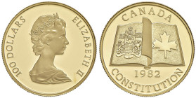 CANADA 100 Dollari 1982 Constitution - AU (g 16,96) In astuccio con certificato

Status: FS