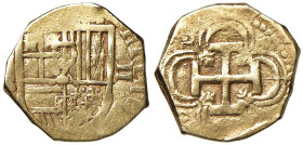 SPAGNA Filippo III (1598-1612) Siviglia - 2 Escudos saggiatore B - KM 20; Cal. tipo 195 AU (g 6,77) La lettera B del saggiatore Ã¨ chiaramente visibil...
