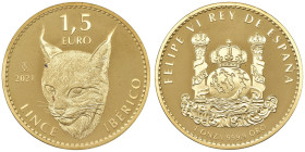 SPAGNA Filippo VI (2014-) Euro e mezzo 2021 - KM 1512 AU (g 31,18) Nel 2021, la "Fabrica Nacional de Moneda y Timbre - Real Casa de la Moneda" (FNMT-R...