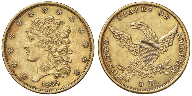 USA 5 Dollari 1835 - AU (g 8,33) RR

Status: qSPL/SPL