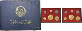 YUGOSLAVIA 1.000, 500, 200 e 100 Dinari in oro, 50 e 20 Dinari in argento 1968 - Fr. 6-9 AU (g 78,37 + 38,94 + 15,71 + 7,91) e AG (g 20,15 + 9,08) Lot...