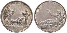 Medaglia 1801 Pace di Luneville D/ STETS LEITE SIE FRIEDE. Cibele seduta su carro trainato da due leoni preceduta dalla Pace che tiene nelle mani una ...