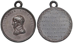 Medaglia 1801 Pace di Luneville D/ giro: BONAPARTE I.ier CONSUL. Busto abbigliato a sx - R/ in corona formata da 2 rami di ulivo legenda in lingua fra...
