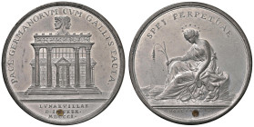Medaglia 1801 Pace di Luneville D/ PACE GERMANORUM CUM GALLIS FACTA. Nel campo il tempio di Giano bifronte sovrastato dal busto del dio. Esergo: LUNAE...