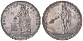 Medaglia 1801 Pace di Luneville. D/ FRIEDEN DEM JAHRHUNDERTE. Genio alato e nudo in piedi a sx tiene con la mano dx un ramoscello di ulivo. Esergo: 18...