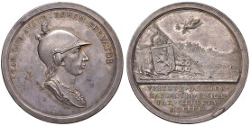Medaglia 1801 Pace di Luneville. D/ CAR. LUD. AUSTR. BOHEM. SERVATOR. Busto paludato ed elmato a dx del principe Carlo. Sotto il busto: A. GUILLEMARD ...