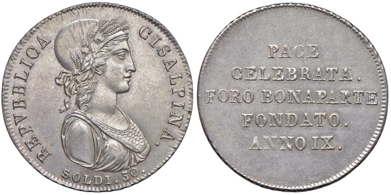 30 Soldi A. IX Celebrazione a Milano della Pace di Luneville D/ REPUBBLICA CISAL...