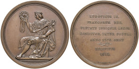 NAPOLEONICHE. Sotto Luigi XVIII (1814-1824) Medaglia coniata 1824 In Onore al Re Luigi IX - Opus: Roussel - AE (g 65,61 - Ã˜ 51 mm) R La medaglia Ã¨ s...