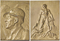 MEDAGLIE FASCISTE. Gabriele D'Annunzio, Impresa di Fiume Patria del Carnaro, EIA ALALA - Placchetta 1921 Anno I dell'Era Fascista - Opus: G. Castiglio...