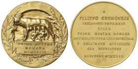 MEDAGLIE FASCISTE. Filippo Cremonesi (1872-1942) Medaglia coniata in Oro 1923 Prima Mostra Romana dell'Agricultura, dell'Industria e dell'Arte applica...