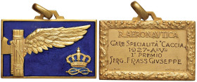 MEDAGLIE FASCISTE Medaglia-placchetta 1927 Regia Aeronautica, Gare SpecialitÃ Caccia - Primo Premio Anno V dell'Era Fascista - Opus: Brunetti, edizion...