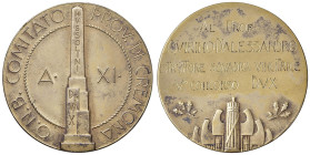 MEDAGLIE FASCISTE Medaglia Anno XI dell'Era Fascista (1933) Mussolini Dvx ONB Comitatto Provinciale dopo Lavoro di Cremona - Opus: FGM - AG dorato (g ...