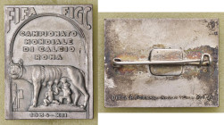 MEDAGLIE FASCISTE Medaglia-spilla 1934 XII anno dell'Era Fascista FIFA-FIGC Campionato Mondiale di Calcio, roma - Opus: edizione Ditta A.Fornari, arge...