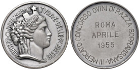 MEDAGLIE FASCISTE Ministero dell'Agricultura e delle Foreste. Conio periodo Fascista, Medaglia 1955 III Mercato-Concorso Ovino di razza sopravissana, ...