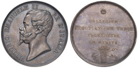 Vittorio Emanuele II (1861-1878) Medaglia premio per membri del Tribunale del commercio, senza data - Oopus Giuseppe Ferraris - John. N. 2135; Brambil...