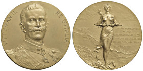 SAVOIA. Vittorio Emanuele III (1900-1943) Medaglia coniata 1918 Memoriale della fine della prima guerra mondiale - Opus: E. FarÃ¨, edizione degli stab...