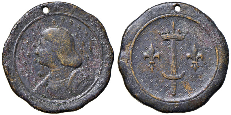 FRANCIA. Medaglia rinascimentale di stile italiano fine XV-primi XVI PAR LE ROI ...