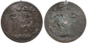 GERMANIA. Medaglia artistica da fusione uniface di massimo modulo, senza data ma XVIII-XIX secolo Rappresentazione classica dell'eden, dono del Creato...