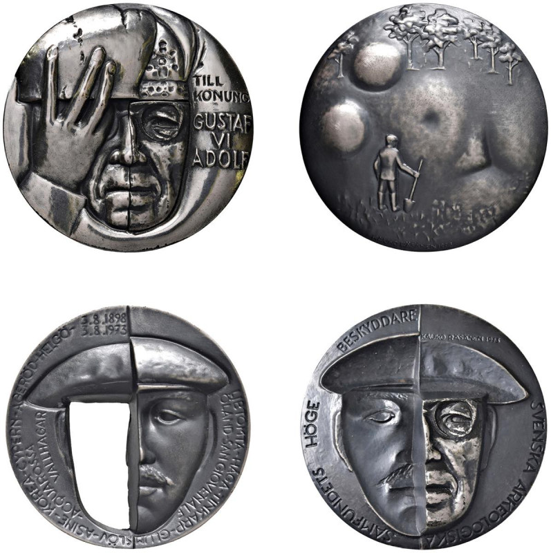 SVEZIA. Medaglia coniata composta da due parti 1973 Adolf Gustaf VI (1930-1973) ...
