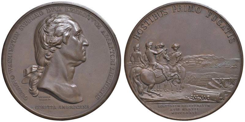 USA Medaglia Comitia Americana 1776 George Washington, primo Presidente e battag...