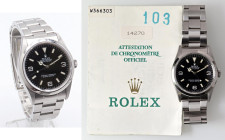 ROLEX Explorer. Referenza 14270. Seriale W3XXXXX. Movimento a carica automatica. Cassa in acciaio con diametro da 36mm. Dial nero con indici a bastone...