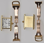 CARTIER -Solo tempo- Seriale 0743XXXX. Movimento a carica manuale. Cassa in oro giallo 18kt di forma con misure 24x24mm. Dial bianco con numeri arabi ...