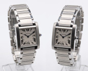 CARTIER Tank FranÃ§aise. Referenza 2465. Seriale 509XXXX. Movimento al quarzo. Cassa in acciaio con misure 26x31mm. Dial bianco a numeri romani neri. ...