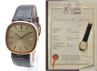 PATEK PHILIPPE TV Screen. Referenza 3604. Seriale 2735XXX. Movimento con calibro 28-255C a carica automatica. Cassa in oro giallo 18kt con misure 33x3...