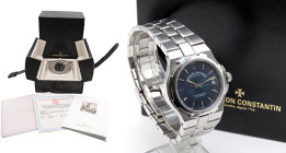 VACHERON CONSTANTIN . Overseas -BLUE SOLEIL DIAL- Referenza 42042/423A. Seriale 71XXXX. Movimento n. 890930 a carica automatica. Cassa in acciaio con ...