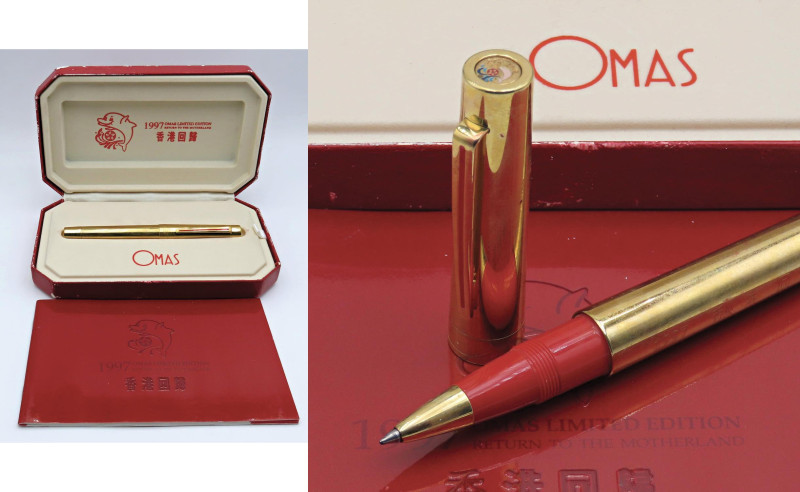 OMAS-Penna a Sfera - Return To The Motherland. Corpo laminato in oro con finitur...