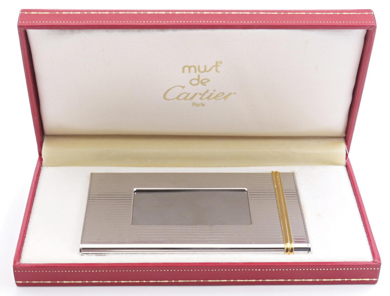 OGGETTI DA COLLEZIONE CARTIER -Porta biglietti da visita- Oggetto argentato con ...