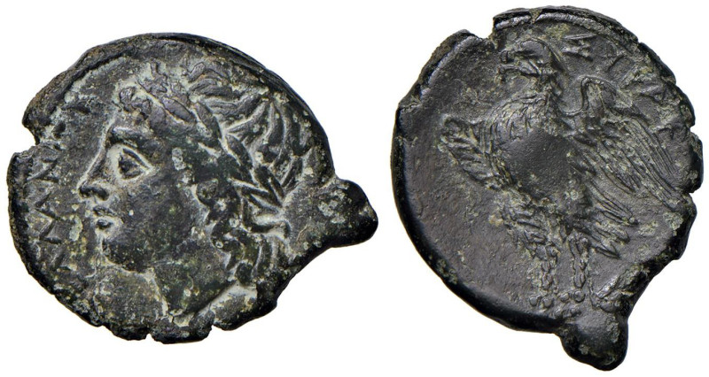 SICILIA Siracusa - Hiketas (287-278 a.C.) AE - Testa a s. - R/ Aquila - SNG 809 ...