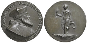 BOLOGNA Medaglia 1534 per la nomima di Giovanni Maria Ciocchi del Monte a Governatore di Bologna - Opus: Alfonso Lombardi - Fusione in piombo ramato (...