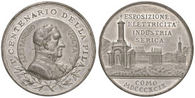 COMO Medaglia 1899 Alessandro Volta. Esposizione elettricitÃ industria serica - MA (g 35,78 - 48 mm) Colpi al bordo, uno pesante

Status: SPL