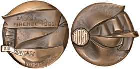 FIRENZE. Medaglia 1983 FIDEM XIX Congresso Internazionale tenutosi a Firenze, esposizione di medaglie contemporanee - Opus: Jorio Vivarelli, emissione...