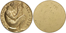 MILANO. Medaglia uniface 1958 150Â° Anniversario della Casa Ricordi 1808-1958 - Opus: Francesco Messina - AE dorato (g 264 - Ã˜ 79 mm)

Status: SPL-...