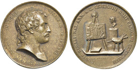 NAPOLI. Pietro Novelli Medaglia Serie uomini illustri Regno delle due Sicilie - Opus: Lorenzo Taglioni, Vincenzo Catenacci e A. Arnaud - AE (g 38,51 -...