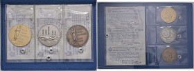 SAN MARINO Medaglia 1964 Primo centenario della prima moneta di San Marino - Opus: Varisco - Trittico di medaglie AU (g 16,93 circa marcato 900 - Ã˜ 3...